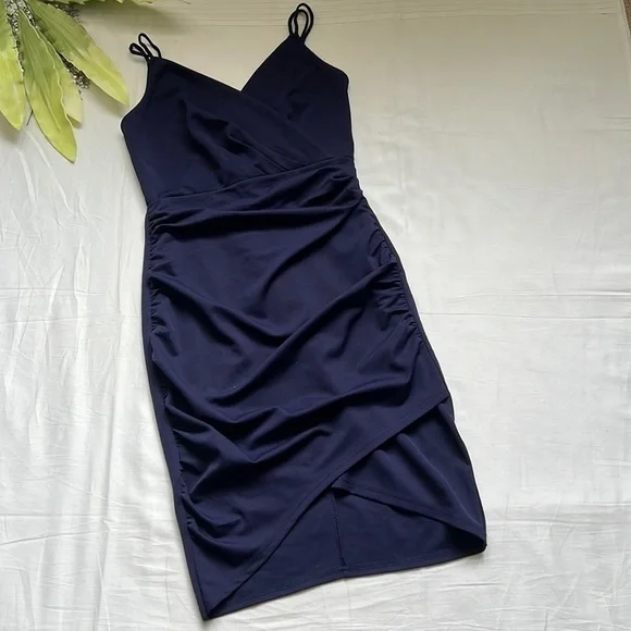 🌟nwt GRACE KARIN Summer V-Neck Spaghetti Dress Retro Ruched Bodycon Dress🌟 - Picture 6 of 10